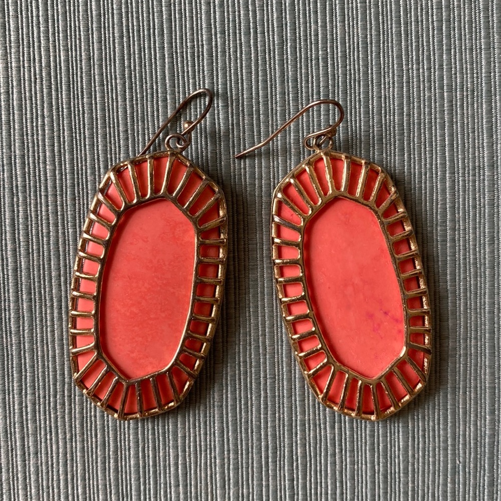 Kendra Scott Earrings Dangle Drop Dayla Delilah- Coral